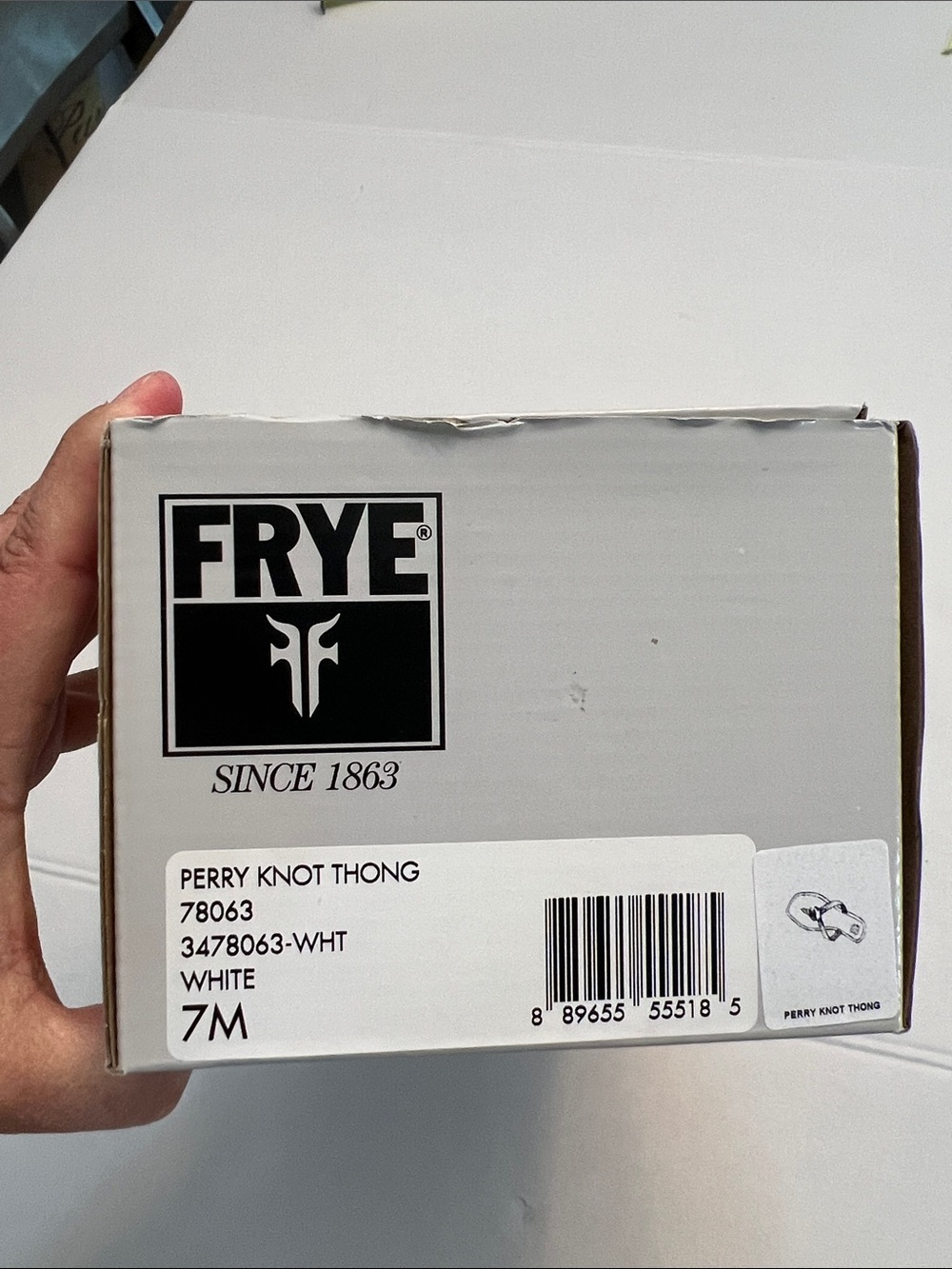 FRYE PERRY KNOT THONG WHITE LEATHER SANDALS SIZE 7 - Picture 3 of 9